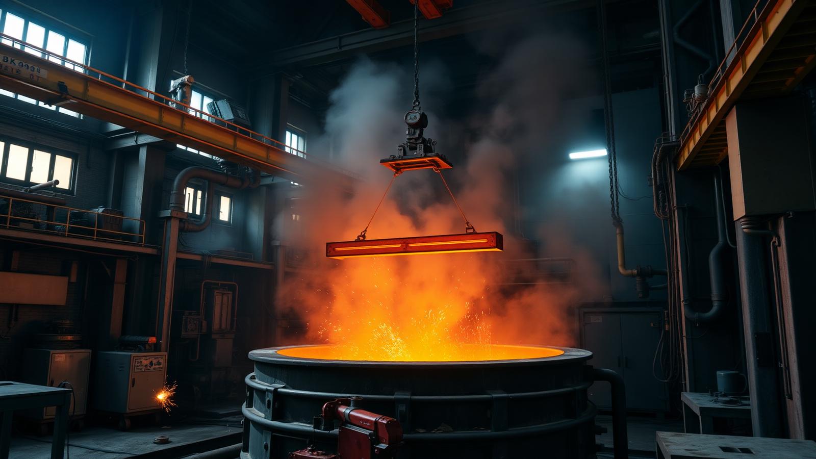 Steel sections being hot dip galvanized